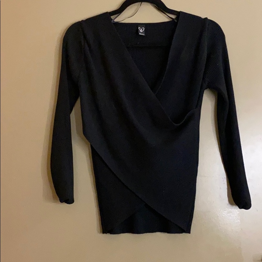 Windsor |  ribbed wrap front sweater